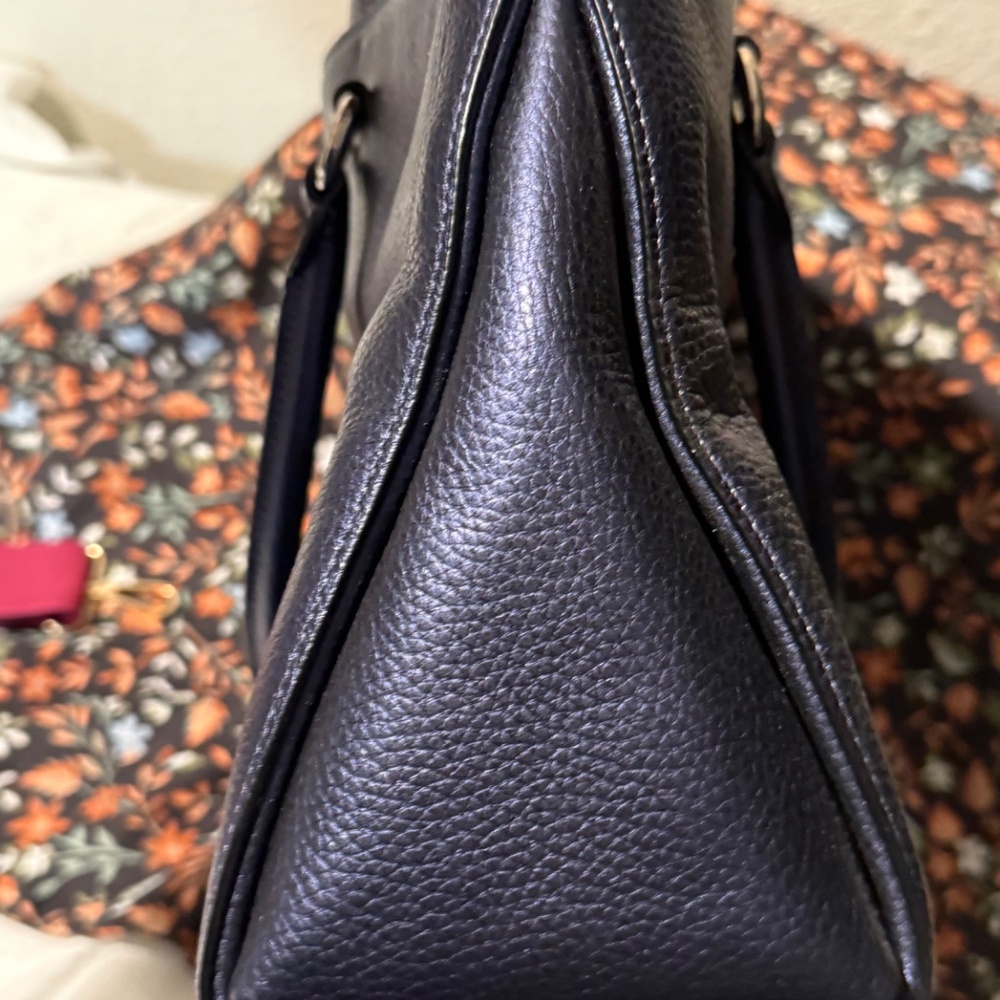 Coach Blue Shimmer Glimmer Metallic Satchel Rare Htf BNNU NWOT - Picture 9 of 14